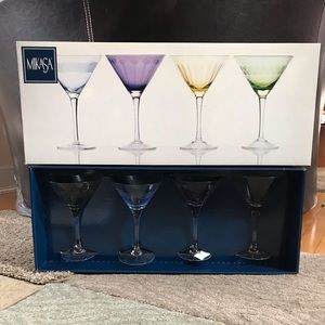 Mikasa set of 4 pastel martini glasses NEW